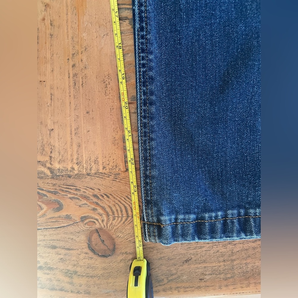 J Crew Billie Demi boot cut. Size 29. Dark wash distress on front only. - Picture 8 of 10